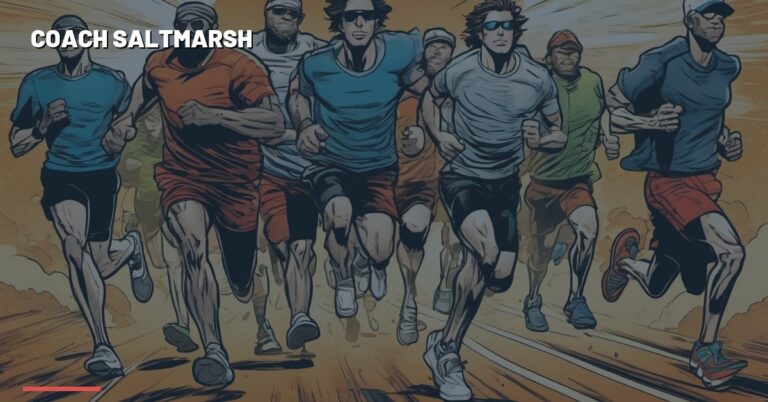 High school cross country runners racing — Warning