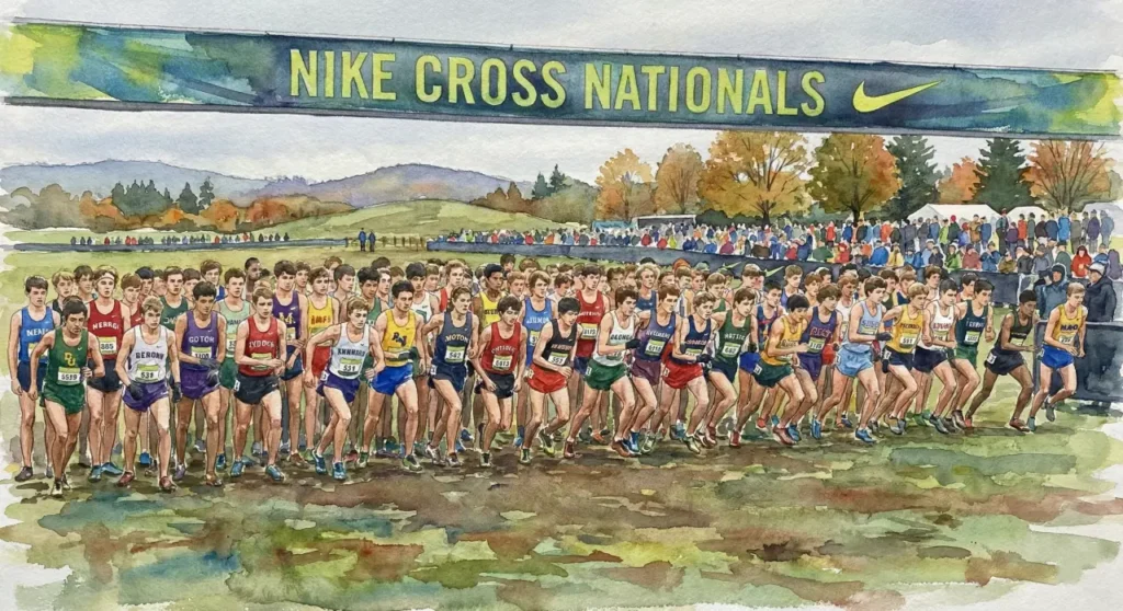 watercolor of NXN starting line