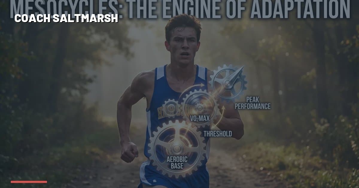High school cross country runners racing — Mesocycle Training Guide