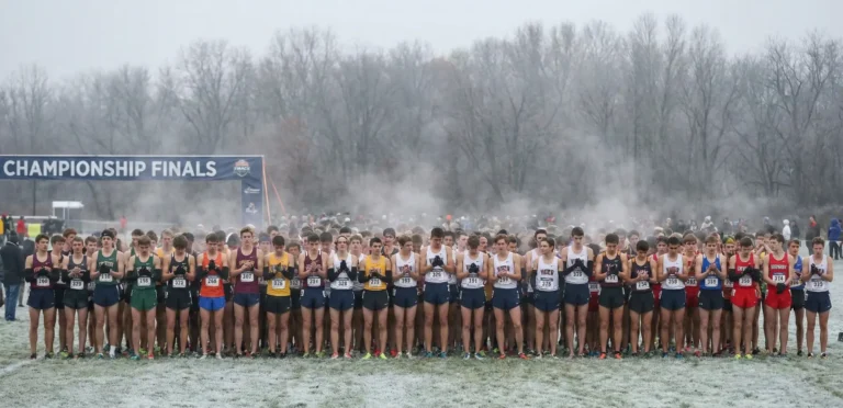 phase 3 cross country training runners lined up at the championship race