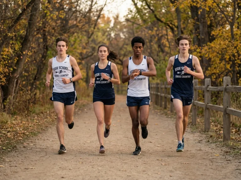 High school runners executing lactate threshold workout at controlled tempo pace