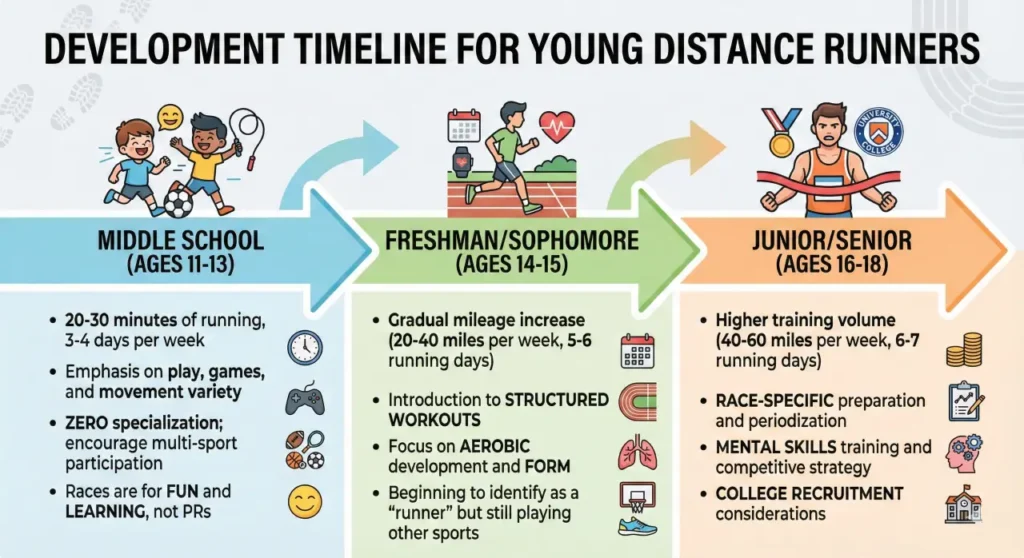 developmental timeline for young distance runners by age