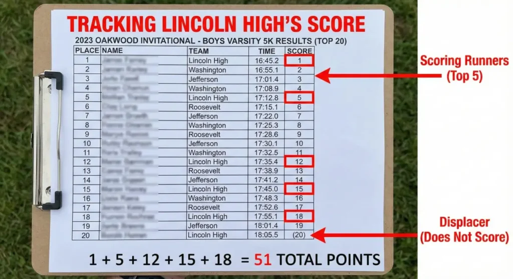 XC Scoring sheet with explanation