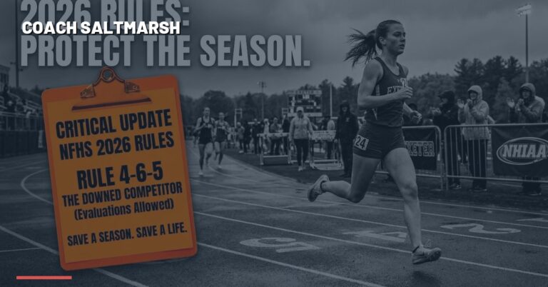 High school cross country runners racing — 2026 NFHS Track & Field Rule Changes