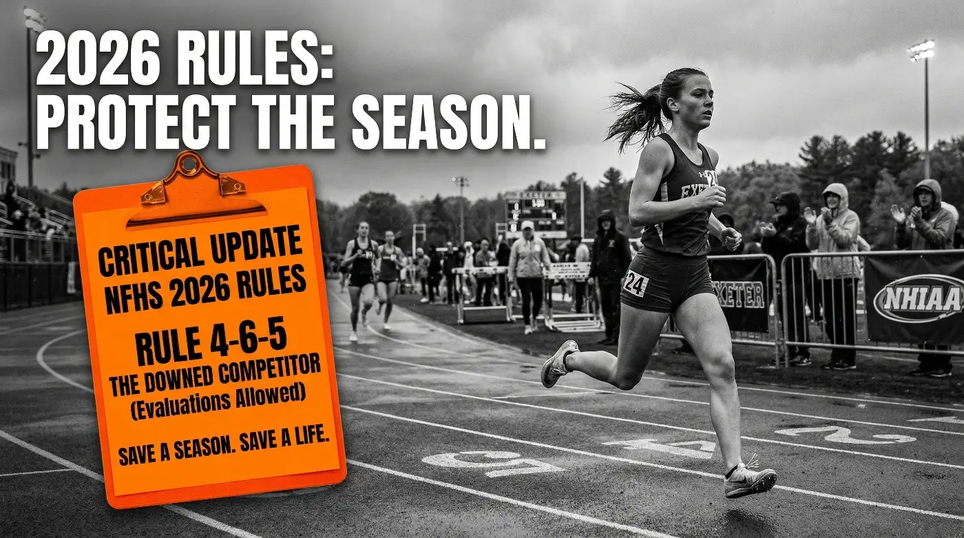 Athlete on the track. NFHS Rule Changes 2026