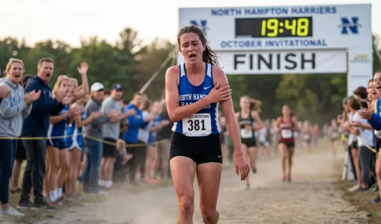 High school cross country runner demonstrating strength training form for injury prevention