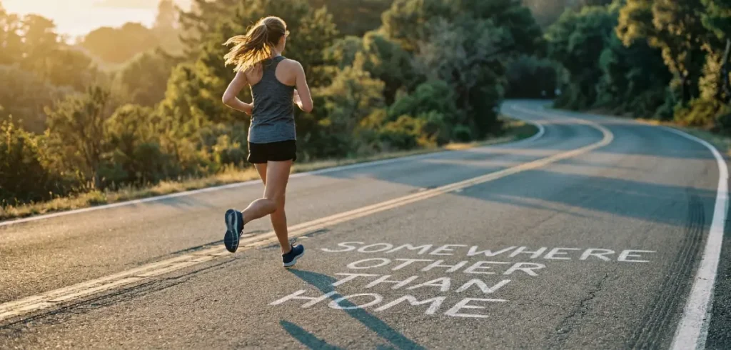 High school runner following a vacation training plan to prevent detraining