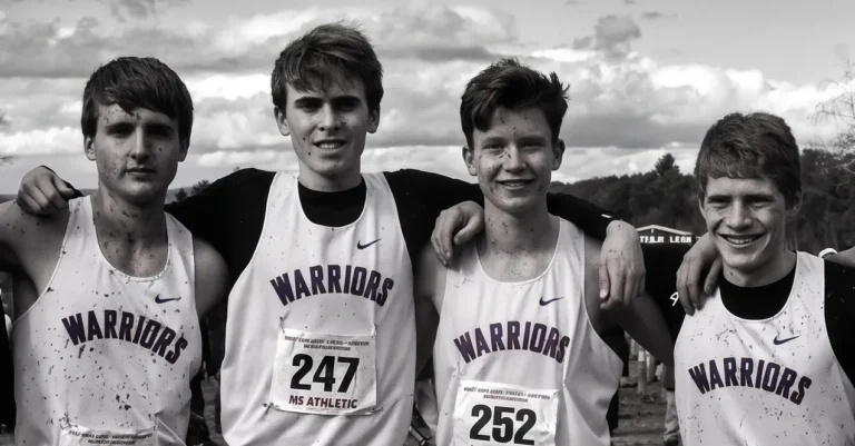 Muddy XC runners at Derryfield Park in NH